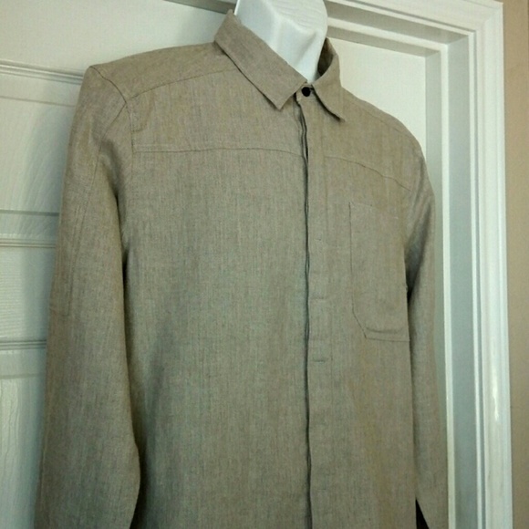 Quinn Men's Tan Shirt Size M - Picture 3 of 8